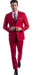Extra Slim Fit Suit Red Shorter Sleeve ~ Shorter Jacket for Men - 3 Piece Suit For Men - Three Piece