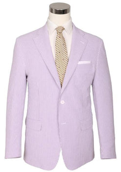 Seersucker Blazer - Purple Seersucker Sport Coat