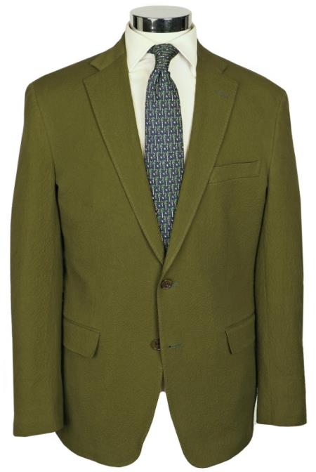 Seersucker Blazer - Olive Seersucker Sport Coat