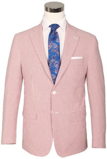 Seersucker Blazer - Red Seersucker Sport Coat