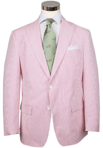 Seersucker Blazer - Pink Lemonade Seersucker Sport Coat