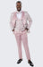 Mens Blush Pink Tuxedo With Floral Design Four Piece Set