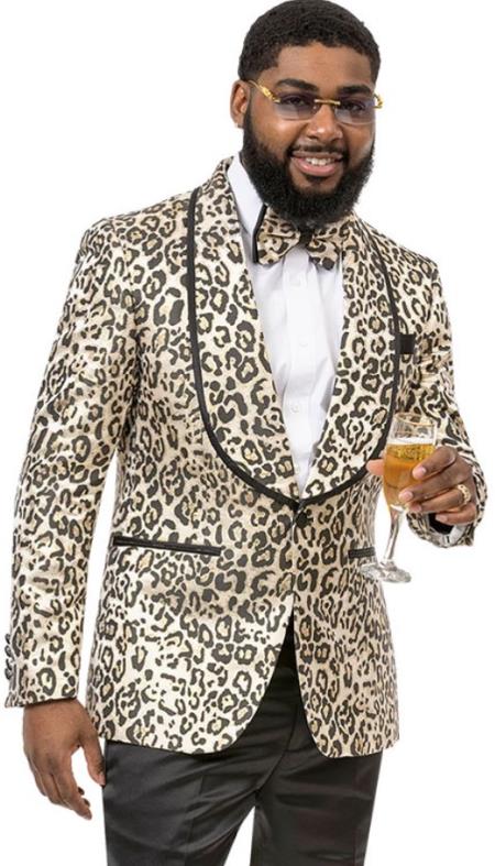 Nude Color Suit - Nude Wedding Tuxedo Leopard