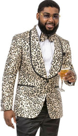 Nude Color Suit - Nude Wedding Tuxedo Leopard