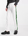 White Tuxedo With Hunter Green Sateen Stripe Pants