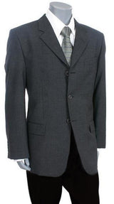 Mens 3 Button Blazer - Three Button Charcoal Gray Sport Coat - Side Vented - Wool Blazer