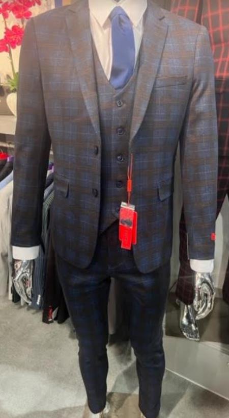 Mens Suit Navy Blue