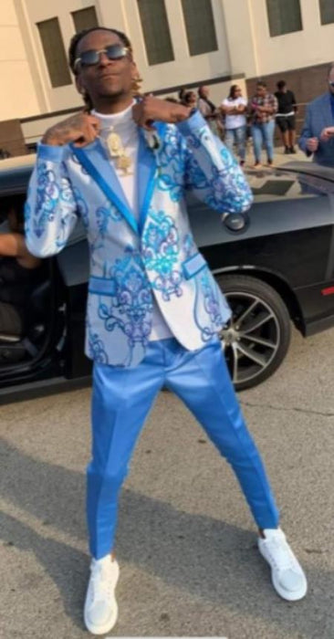 Mens Suit Sky Blue