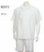Mens 2-piece Spring - Summer Casual Short Sleeve Shirt Set - Walking Suit Plus Matching Pants - White