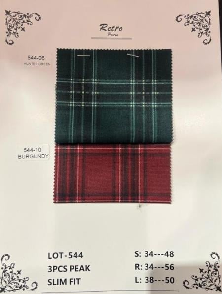 Mens Suit Hunter Green and Burgundy