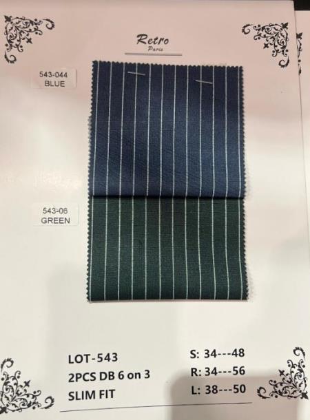 Mens Suit Blue and Green