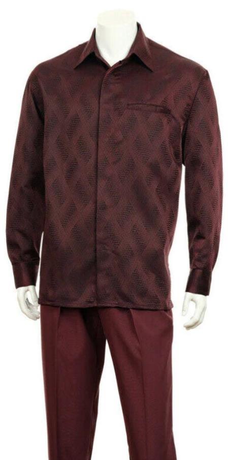 Fortino Landi Walking Set M2766C-Burgundy