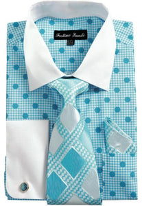 Men Dress Shirt FL632C-Turquoise