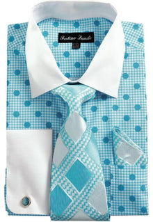 Men Dress Shirt FL632C-Turquoise