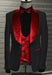 Black and Red Velvet Lapel Tuxedo - Red Wedding Tuxedo - Two Toned
