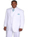 Mens Fashion Slanted Vested Peak Lapel Pleated Pant Tonal Pinstripe Suit in White