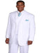 Mens Fashion Slanted Vested Peak Lapel Pleated Pant Tonal Pinstripe Suit in White