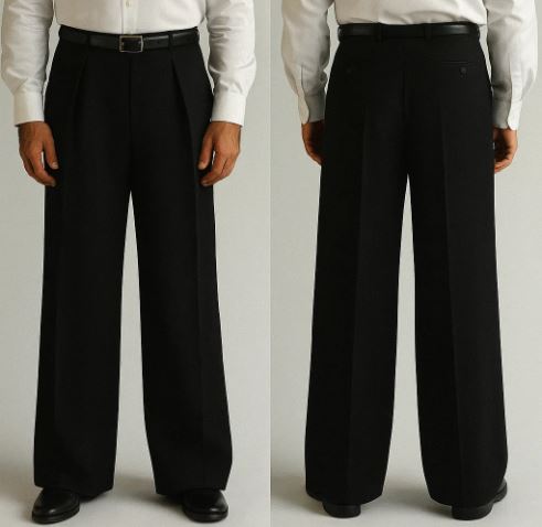 Men's | Black Wide Leg Dress Pants Men's | Black Wide Leg Dress Pants