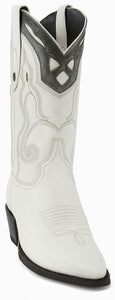 Mens White Ostrich Boots J-Toe