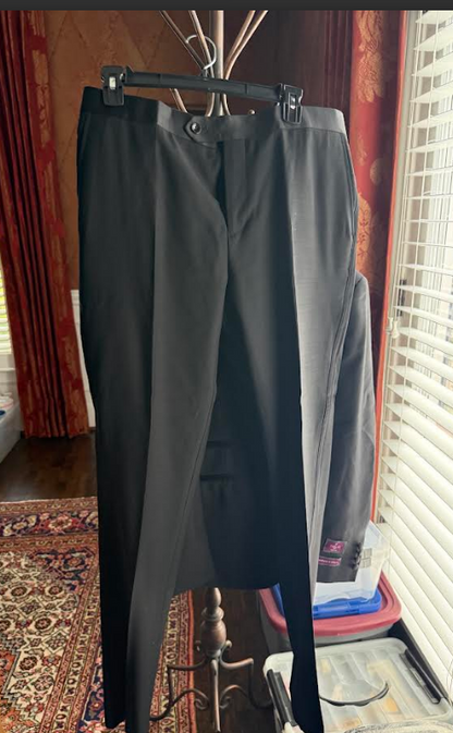 Tiglio Men’s Black Peak Lapel 2-Piece Suit – Classic Wedding, Business and Formal Suit