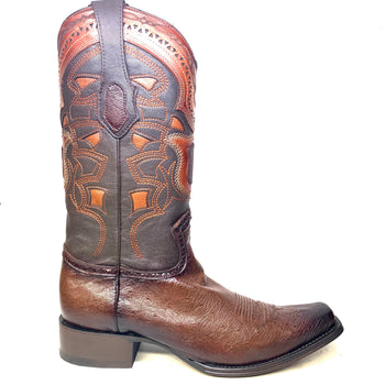 Los Altos Boots Brown Ostrich Quill Cowboy Boots - Image 2
