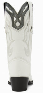 Mens White Ostrich Boots J-Toe
