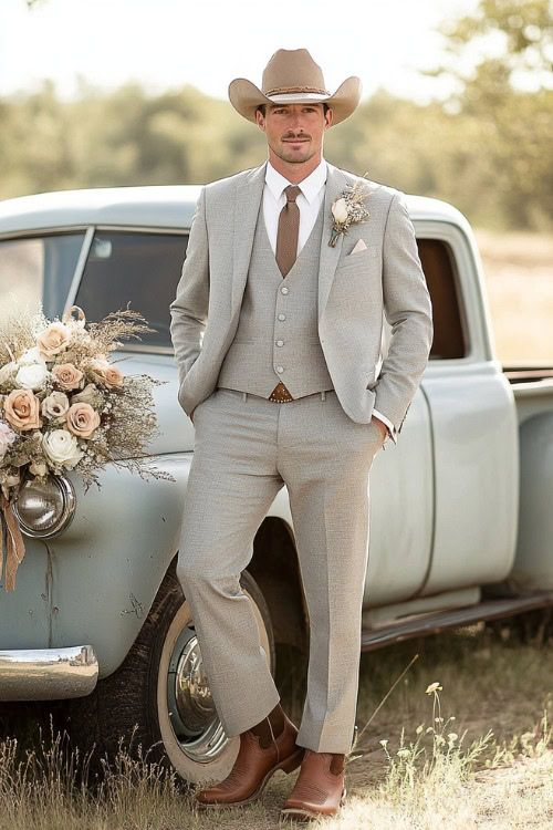 Elegant Cowboy Style Suit for Men – Perfect for Weddings & Events — MensUSA