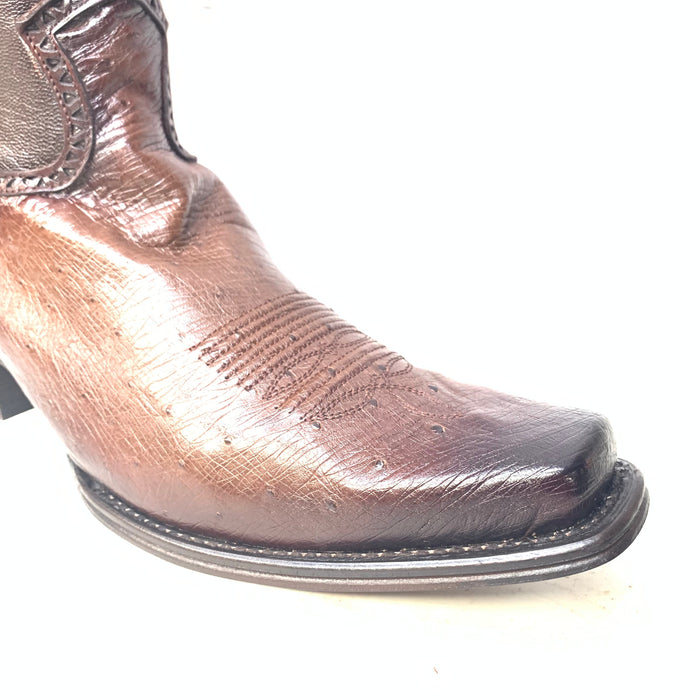 Los Altos Boots Brown Ostrich Quill Cowboy Boots - Image 6