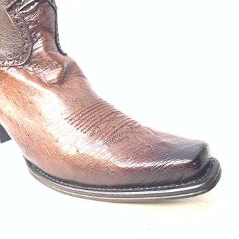 Los Altos Boots Brown Ostrich Quill Cowboy Boots - Image 6