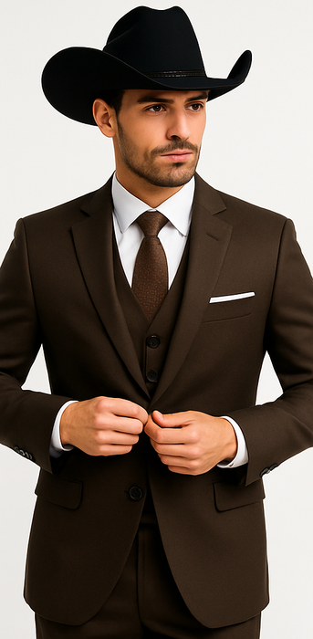 Western Suit - Trajes Para Hombres - Cowboy Formal Attire - Trajes De Novio - Chocolate