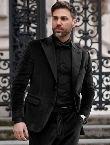 Black Color Clothing – Men’s Suits, Tuxedos, Shirts, and Shoes in Timeless Black