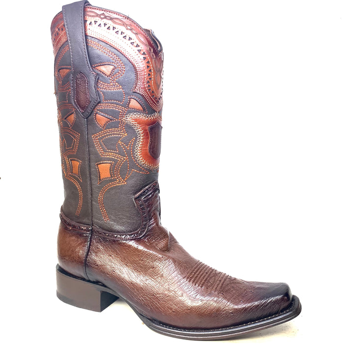 Los Altos Boots Brown Ostrich Quill Cowboy Boots