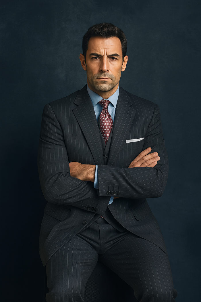 Men's 3 Button Suit - Gray - Image 2