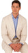 Men's 2PC Summer Seersucker Modern Fit Suit in Tan Pinstripe