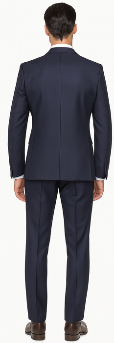 Mens Suit With Double Breasted Vest 100% - Big Peak Lapel Tom Ford Style! - 100% Percent Wool Fabric Suits - Worsted Wool Business Suit