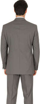 Men's Taupe Regular Fit Birdseye Pattern Side Vent Two Button Suit - Image 2