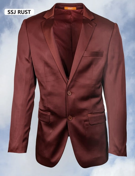 Mens Glossy Rust Formal Suit – Classic Two-Button Design