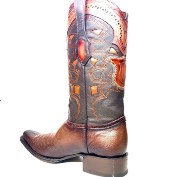 Los Altos Boots Brown Ostrich Quill Cowboy Boots - Image 3