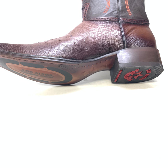 Los Altos Boots Brown Ostrich Quill Cowboy Boots - Image 5
