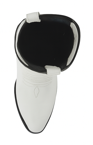 Mens White Ostrich Boots J-Toe