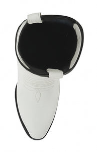 Mens White Ostrich Boots J-Toe