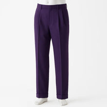 Luxury High-Waist Gurkha Pants in Purple – Pleated Mens Trousers