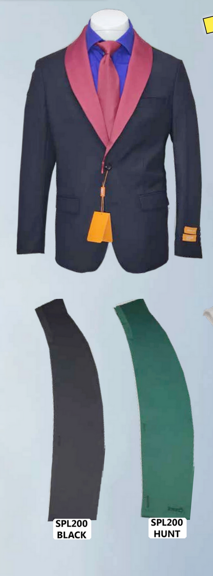 Men’s Modern-Fit Suit – Shawl Lapel Formal Wedding Blazer