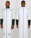 Men'S Big & Tall Church White/Black Cross Accent Robe With Stole Mandarin Suits