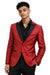 Mens Slim Fit Red Suit Jacket with Black Lapel – Party and Formal Wear