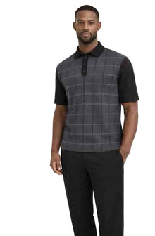 Mens Checkered Polo T-Shirt – Modern Fit Short Sleeve Polo Tee