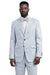 Mens Light Grey Textured Suit with Bow Tie – Slim Fit 2 Piece Wedding and Prom Tuxedo