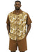 Mens Premium Brown Baroque Print Shirt and Shorts Set