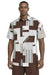 Mens Brown Patchwork Short Sleeve Button-Up Shirt Set