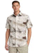 Mens Abstract Marble Print Short Sleeve Shirt – Casual Button-Up Summer Shirt Modern Fit